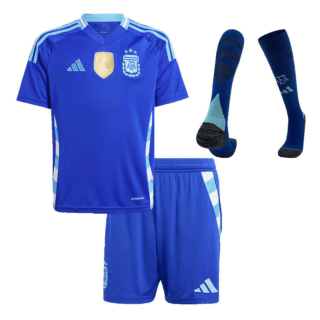 Maillot de football extérieur Argentine pour enfant (maillot, short, chaussettes) 2024