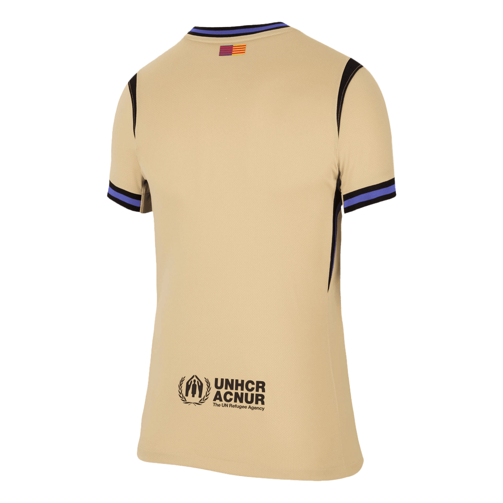 Camiseta de fútbol visitante del Barcelona 25/26 para mujer, amarilla