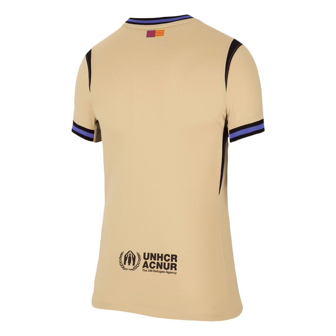Camiseta de fútbol visitante del Barcelona 25/26 para mujer, amarilla