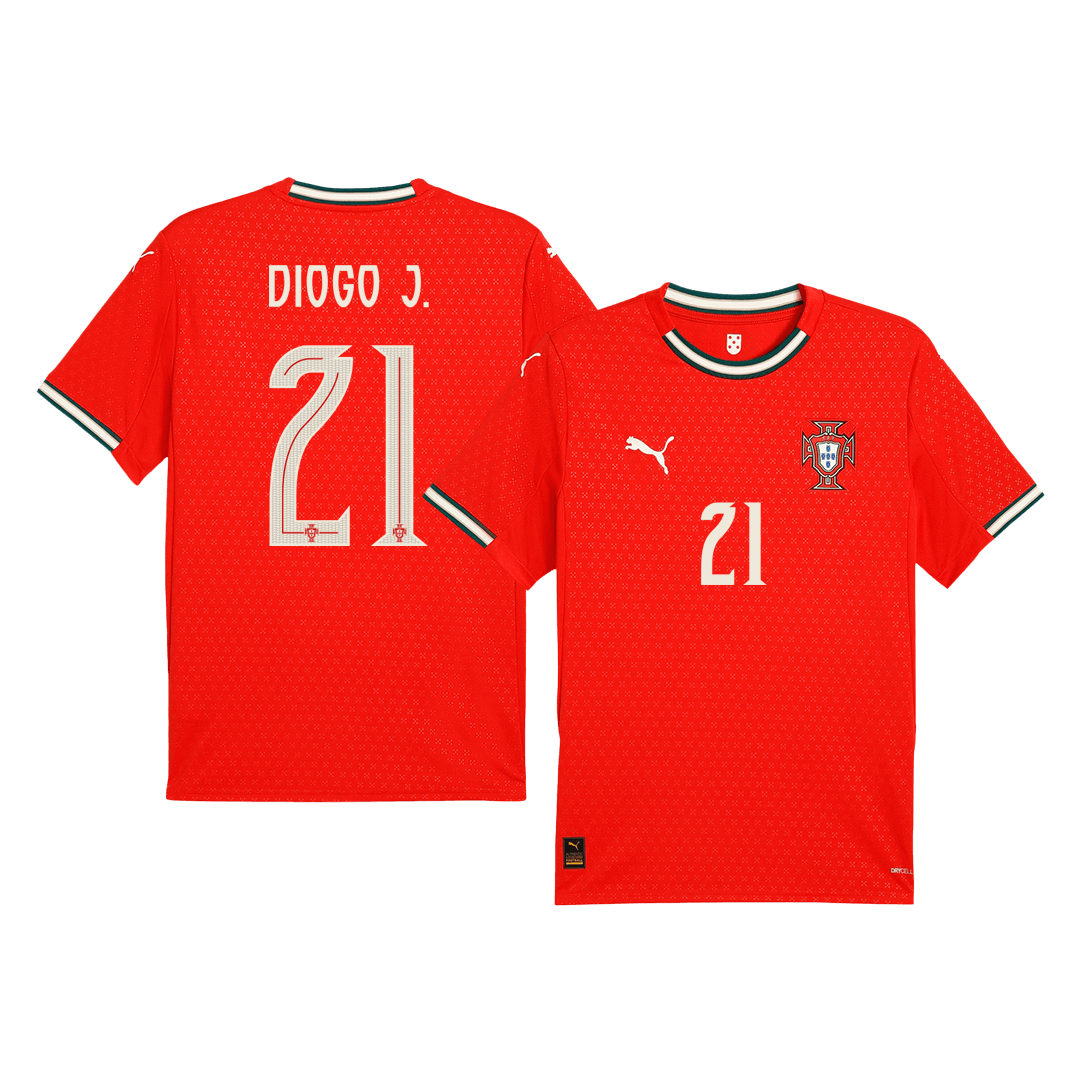 Maillot de football Domicile Portugal DIOGO J. #21 2025 Rouge
