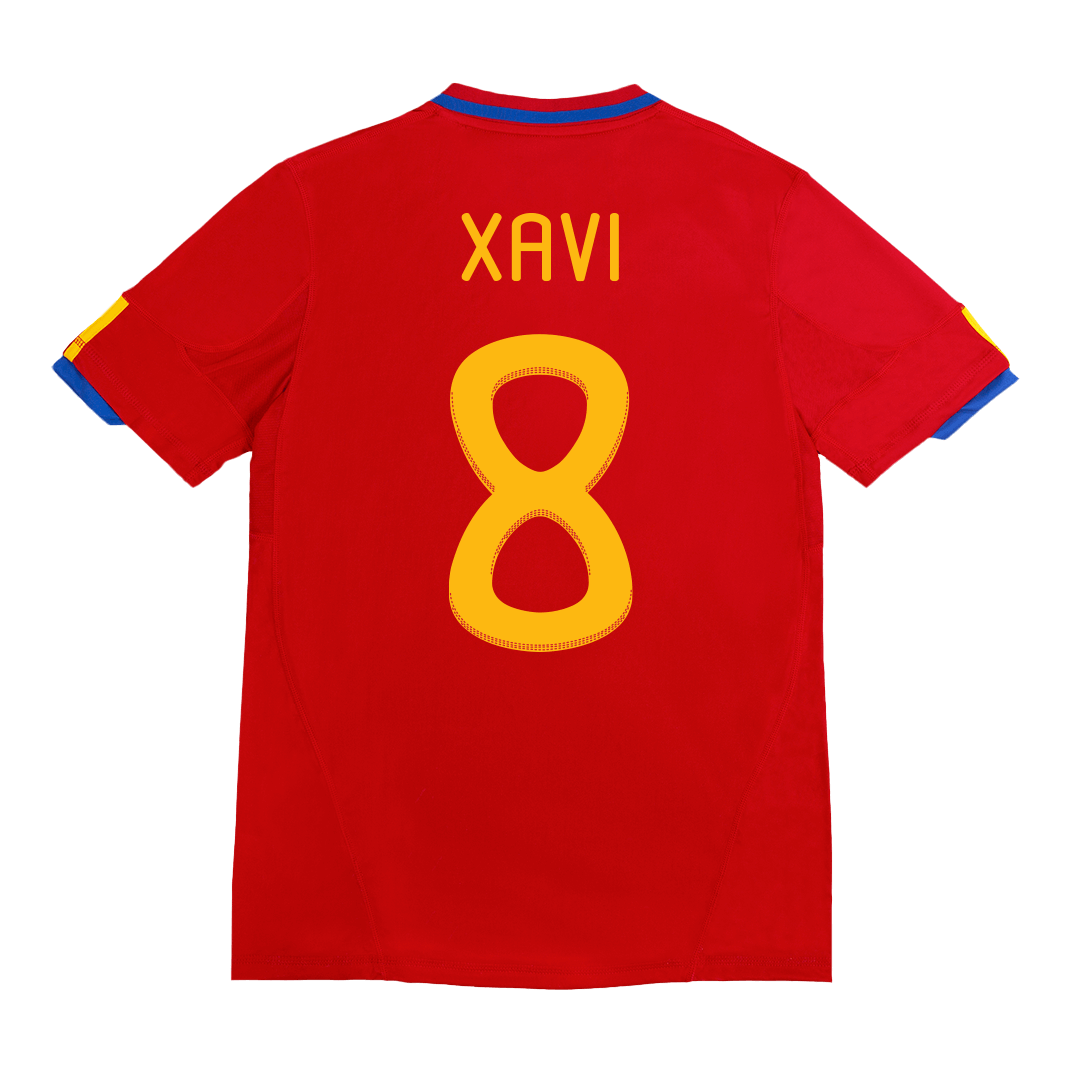 Kits de fútbol Retro XAVI #8 2010 Camiseta de fútbol local de España