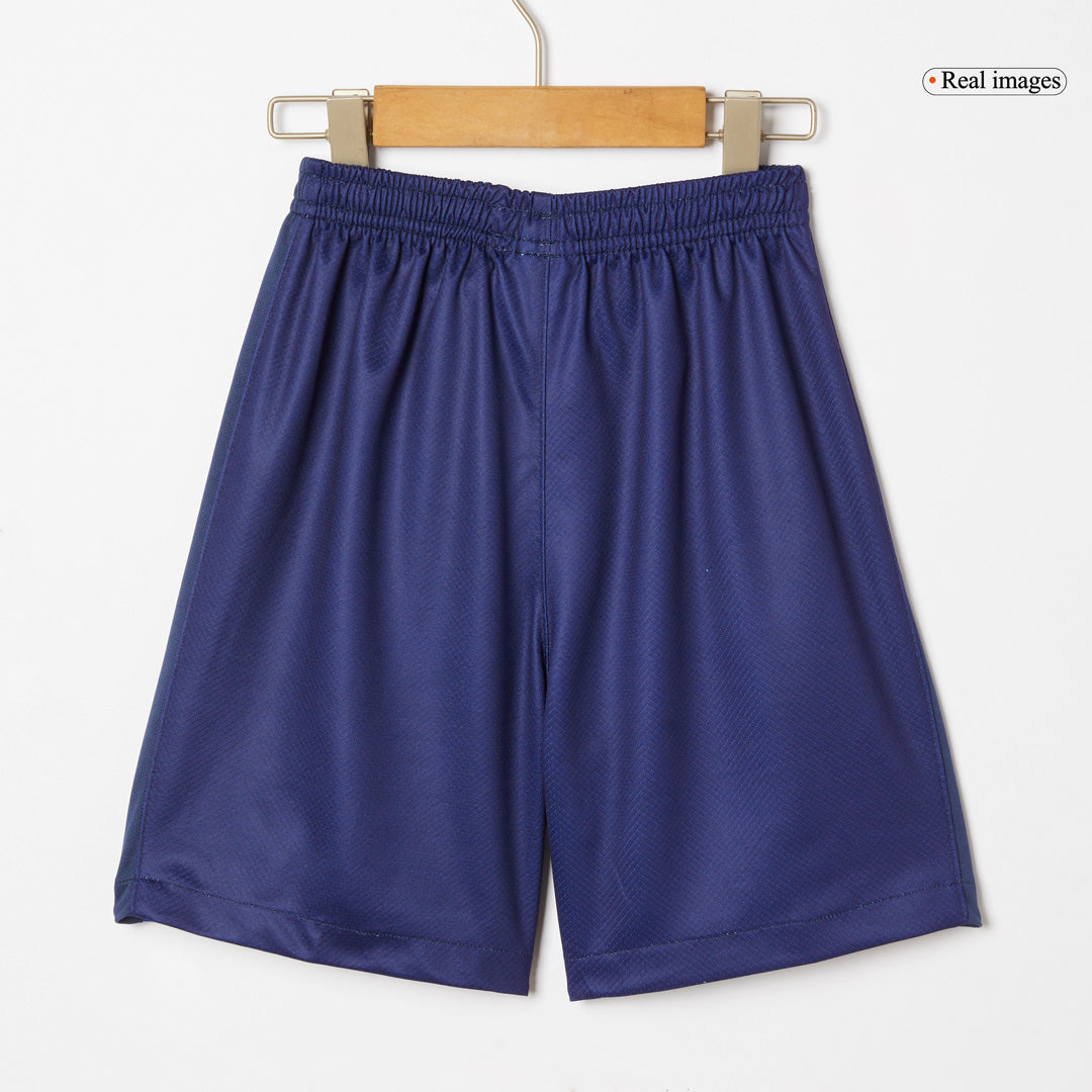 Maillot de football domicile Barcelone X Coldplay pour enfant (maillot + short) 2024/25 rouge et bleu