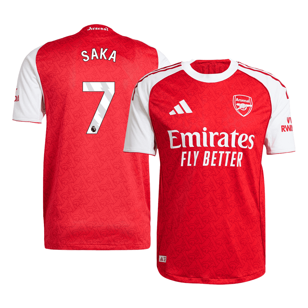 Soccer Kits Authentic SAKA #7 Arsenal Home Soccer Jersey 2025/26 Red
