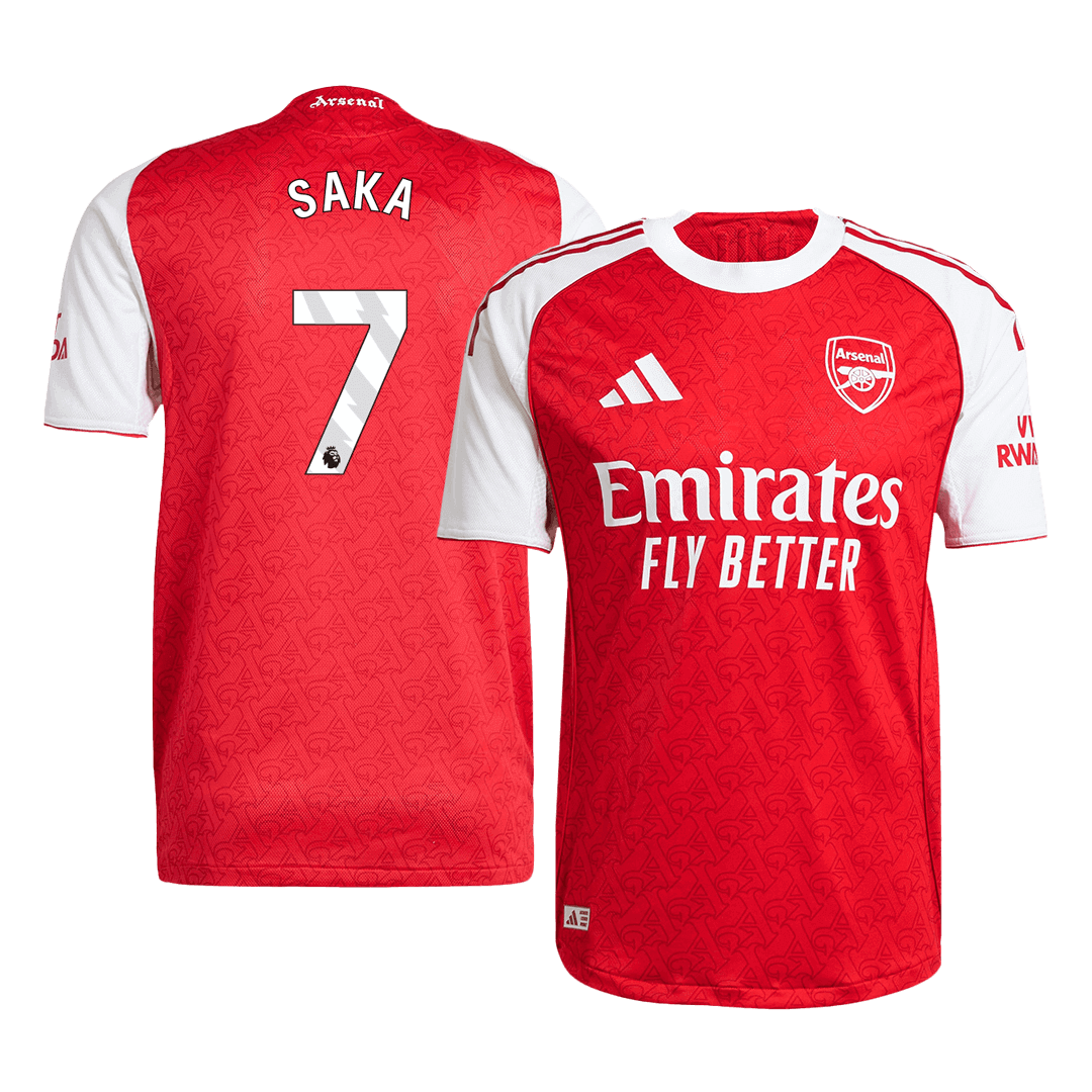 Soccer Kits Authentic SAKA #7 Arsenal Home Soccer Jersey 2025/26 Red