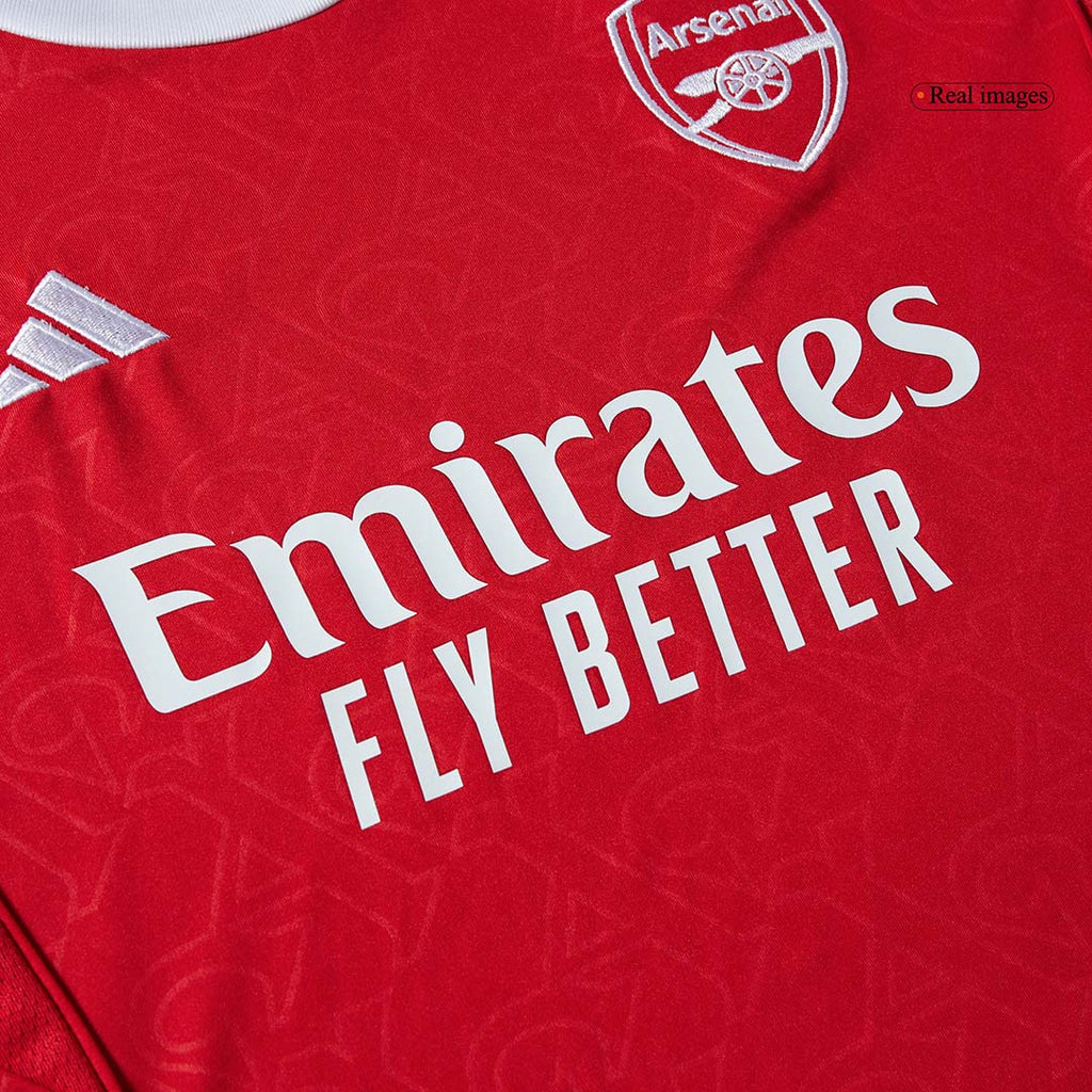 Kit de fútbol para niños: camiseta de local del Arsenal (camiseta, pantalones cortos y calcetines) 2025/26, color rojo