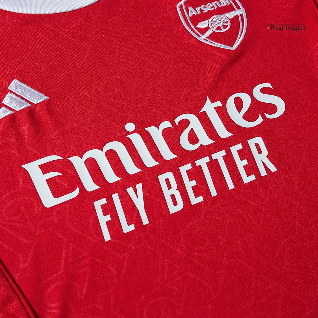 Kit de fútbol para niños: camiseta de local del Arsenal (camiseta, pantalones cortos y calcetines) 2025/26, color rojo