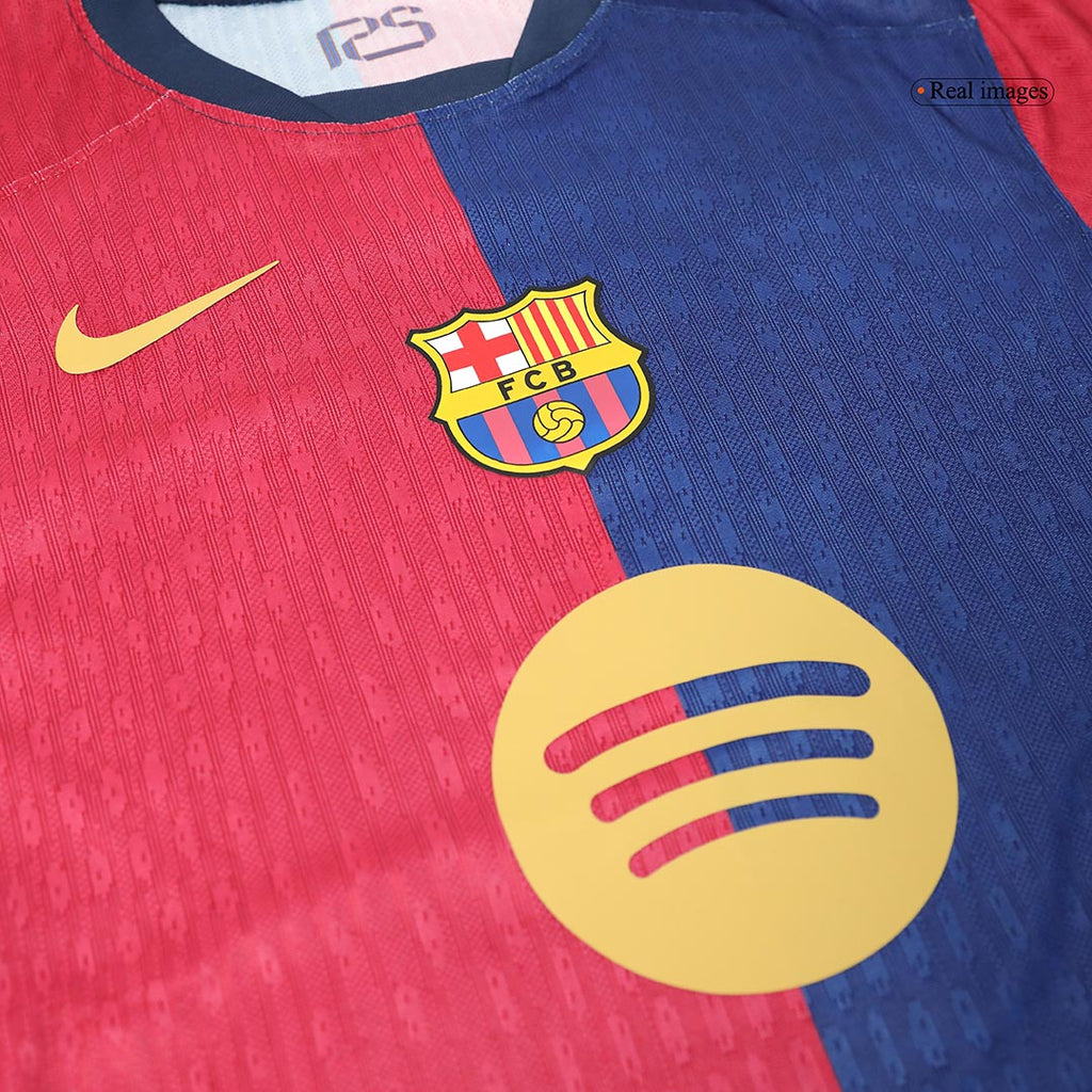 Camiseta de fútbol Raphinha #11, camiseta local del Barcelona 2024/25, roja y azul - UCL (logotipo de Spotify sin texto)