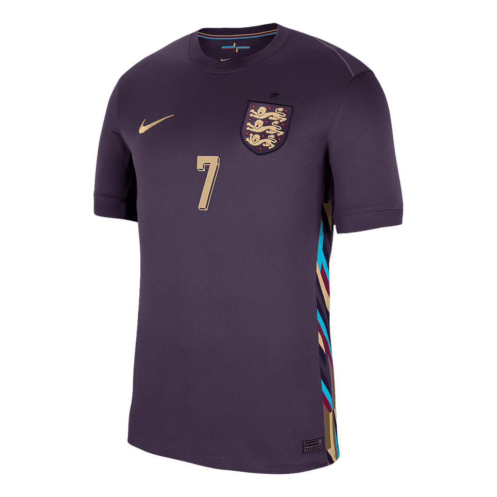Kits de fútbol SAKA #7 Inglaterra Camiseta de fútbol visitante Eurocopa 2024