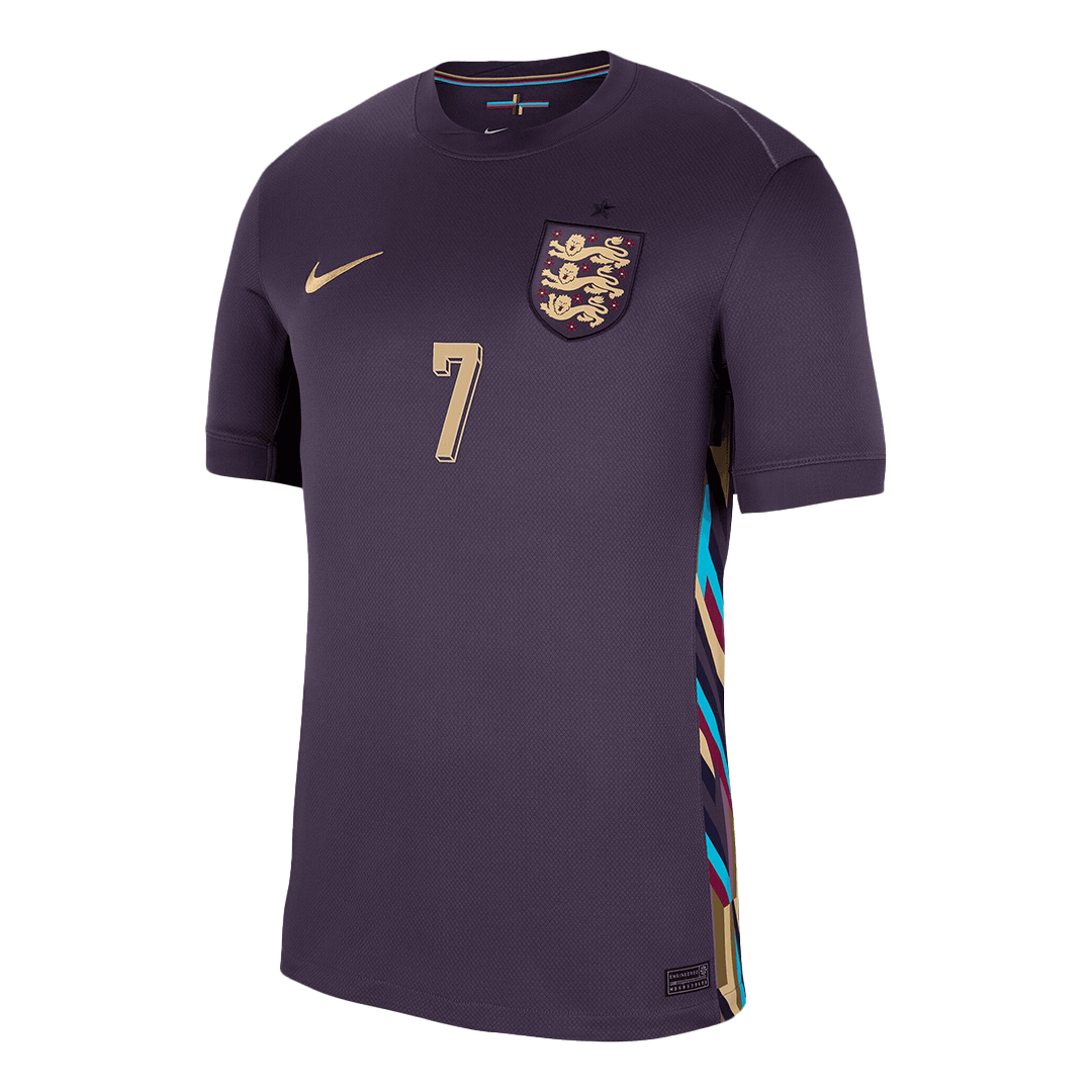 Kits de fútbol SAKA #7 Inglaterra Camiseta de fútbol visitante Eurocopa 2024