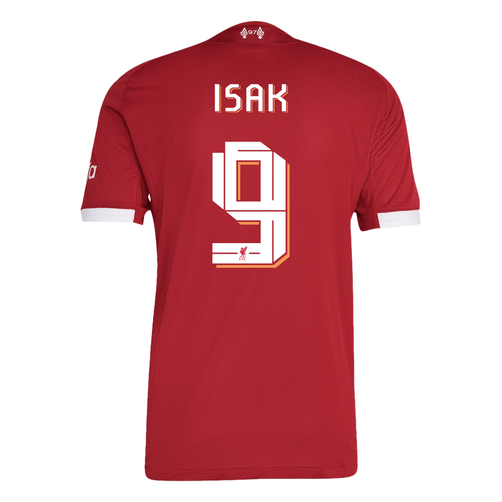 Maillot de football ISAK #9 authentique Liverpool Domicile 25/26 Rouge - UCL