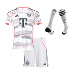 Maillot de football extérieur Bayern Munich 2025/26 pour enfant (maillot, short, chaussettes) Blanc