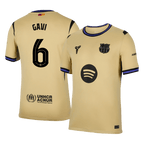 Maillot de football GAVI #6 Barcelone Extérieur 2025/26 Jaune - UCL