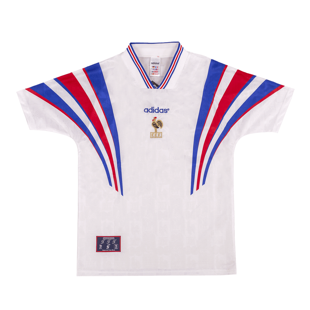 Camiseta de fútbol retro de visitante de Francia 1996