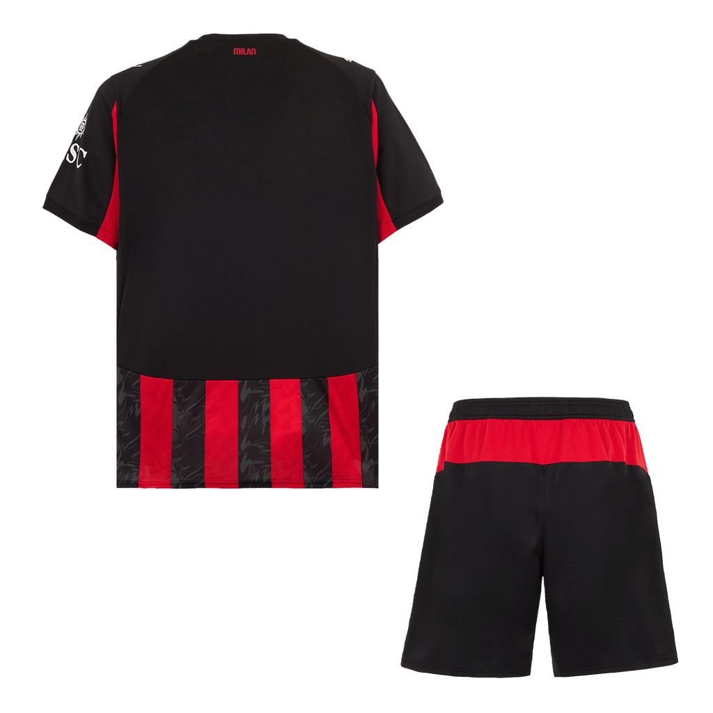 Soccer Kits AC Milan Home Soccer Jersey Kit(Jersey+Shorts) 2025/26 Red&Black