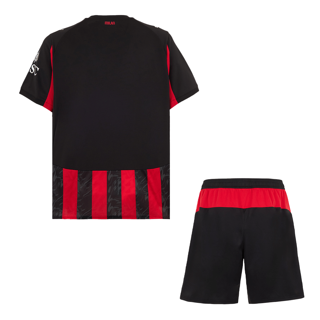 Soccer Kits AC Milan Home Soccer Jersey Kit(Jersey+Shorts) 2025/26 Red&Black