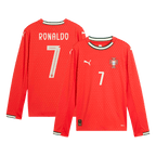 Kits de fútbol RONALDO #7 Portugal Home Camiseta de fútbol de manga larga 2025 Rojo