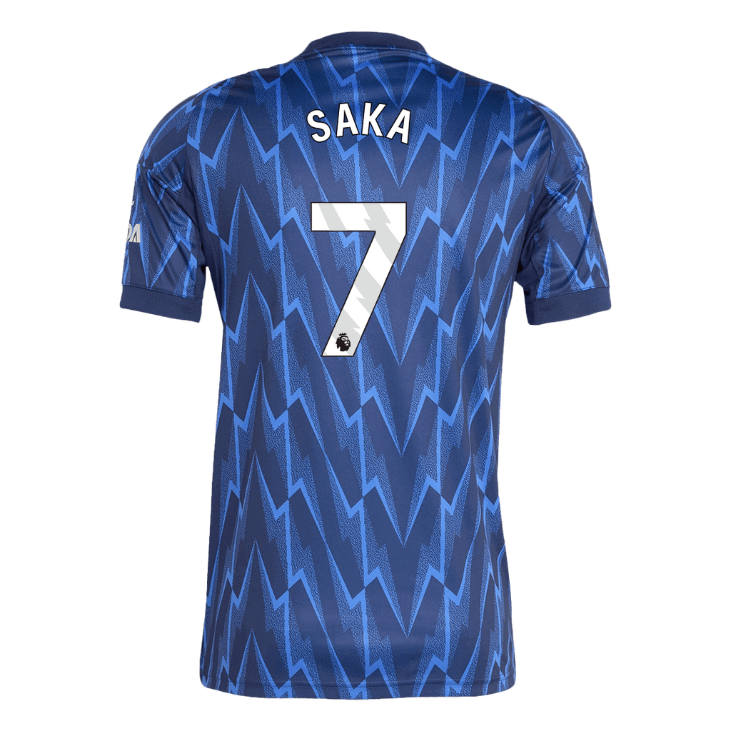Kits de fútbol SAKA #7 Arsenal Camiseta de fútbol visitante 2025/26 Azul