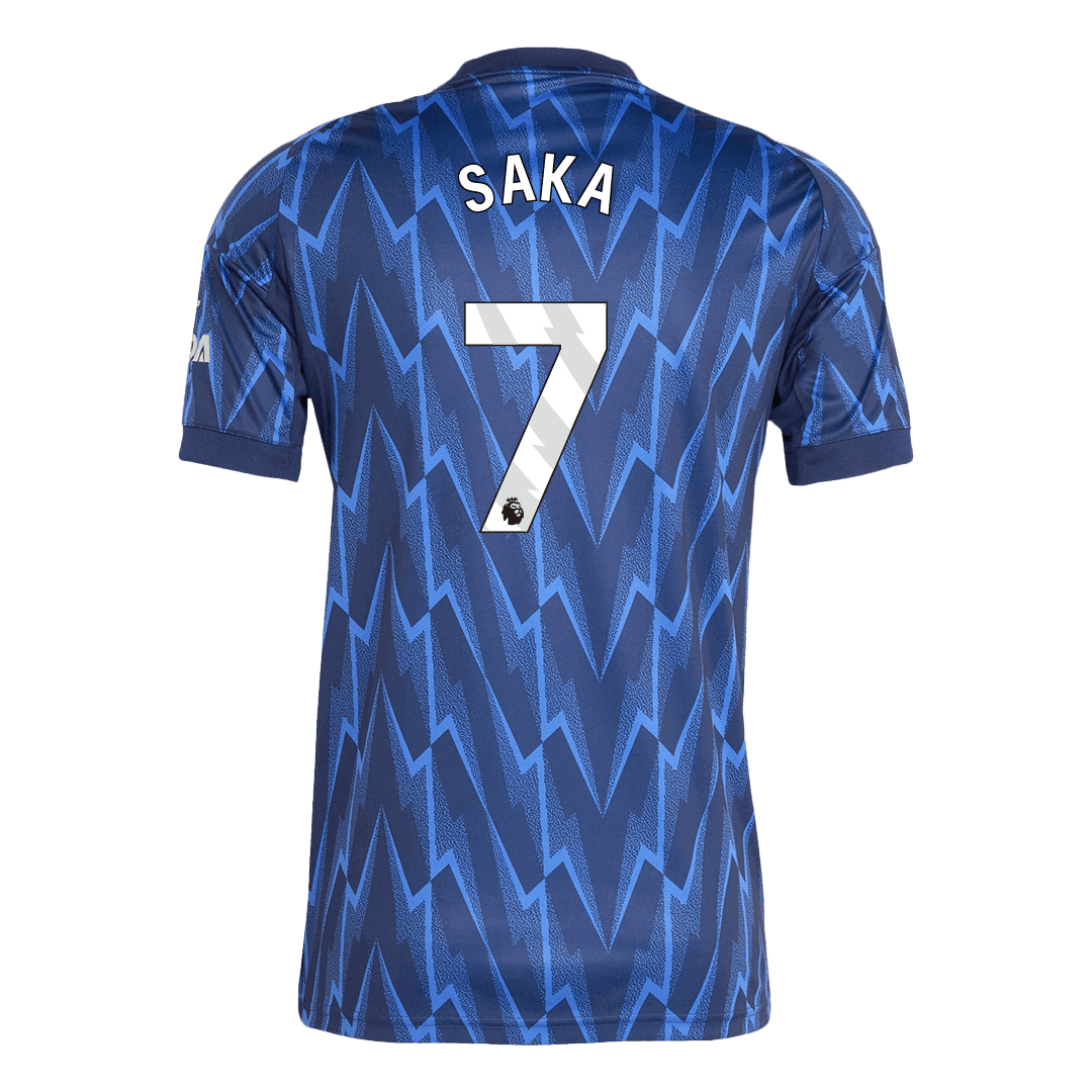 Kits de fútbol SAKA #7 Arsenal Camiseta de fútbol visitante 2025/26 Azul