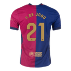 Soccer Kits Authentic F.DE JONG #21 Barcelona Home Soccer Jersey 2024/25 - Spotify Logo Without Text