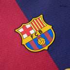 Maillot de football domicile Barcelone X Coldplay pour enfant (maillot + short) 2024/25 rouge et bleu