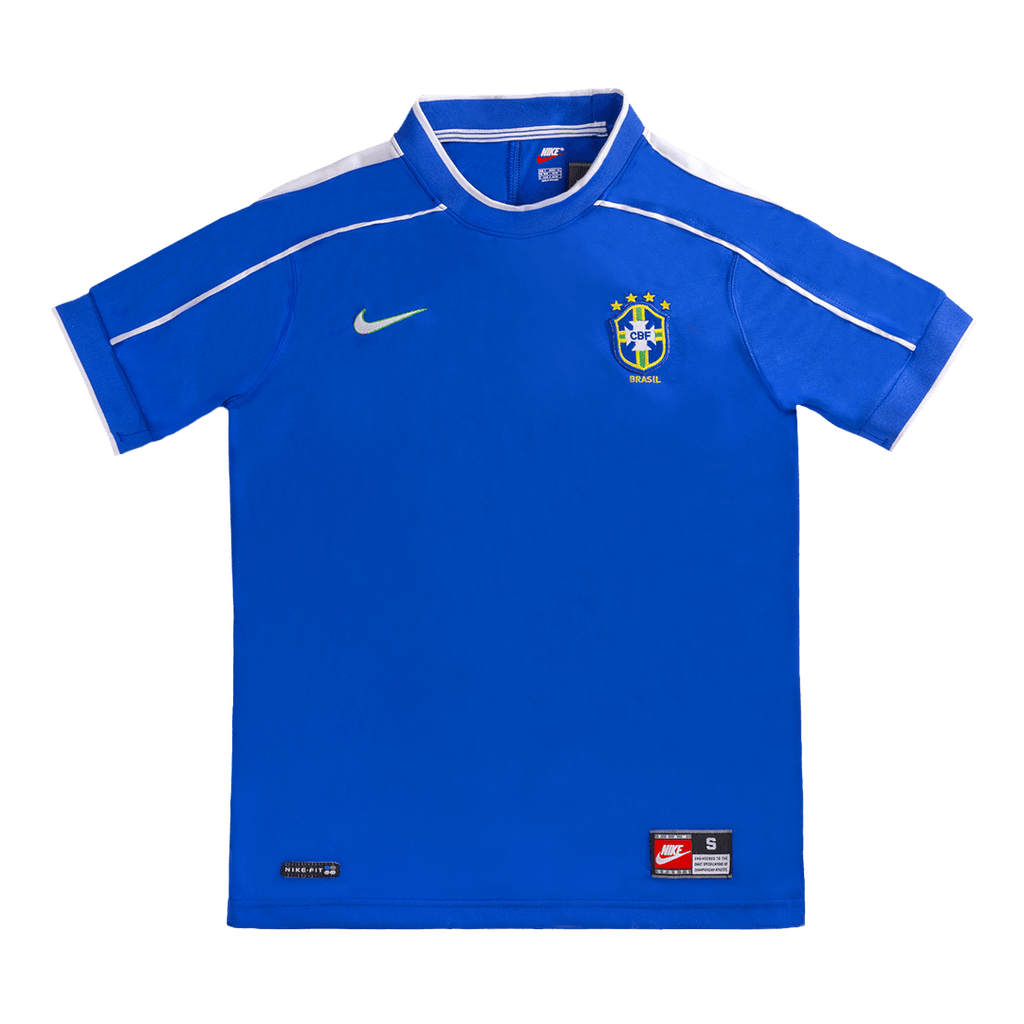 Camiseta de fútbol retro de visitante de Brasil 1998