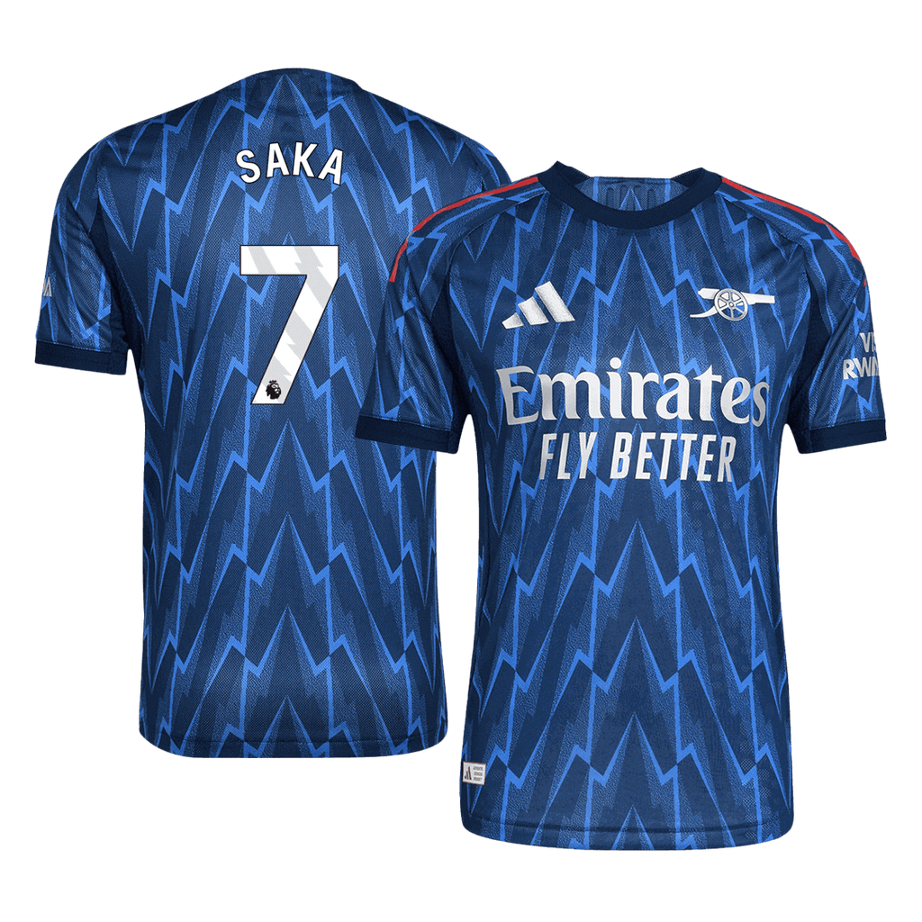 Soccer Kits Authentic SAKA #7 Arsenal Away Soccer Jersey 2025/26 Blue