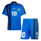 Camiseta de fútbol retro #10 de Argentina (camiseta y pantalones cortos) 1994