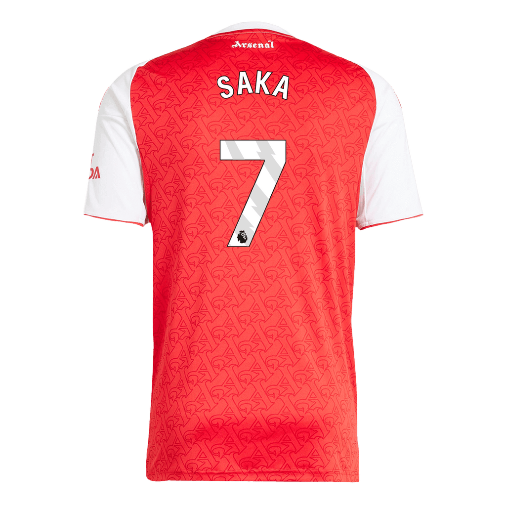 Kits de fútbol SAKA #7 Arsenal Home Soccer Jersey 2025/26 Rojo