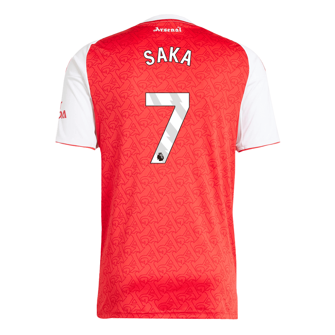 Kits de fútbol SAKA #7 Arsenal Home Soccer Jersey 2025/26 Rojo