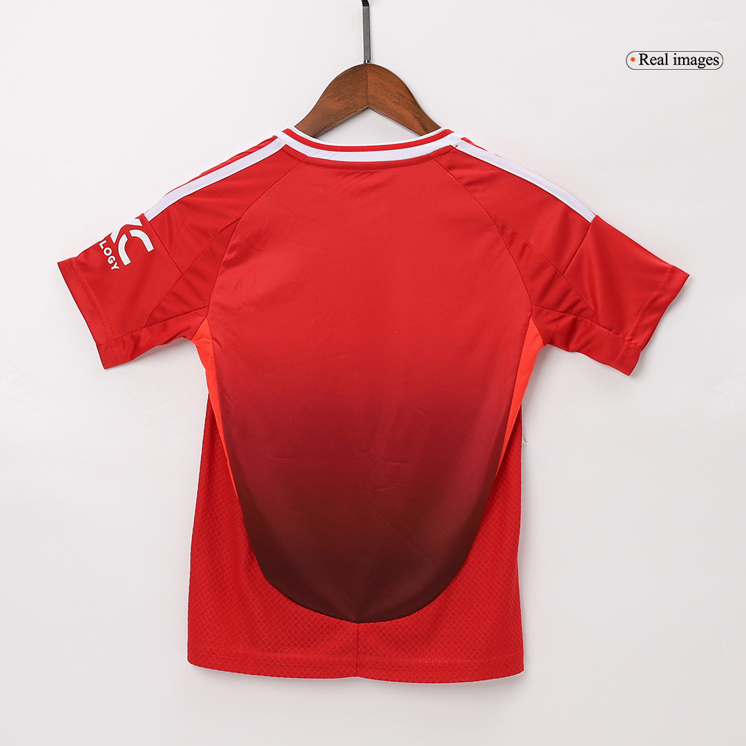 Camiseta de fútbol local del Manchester United para niños (camiseta y pantalón corto) 2024/25