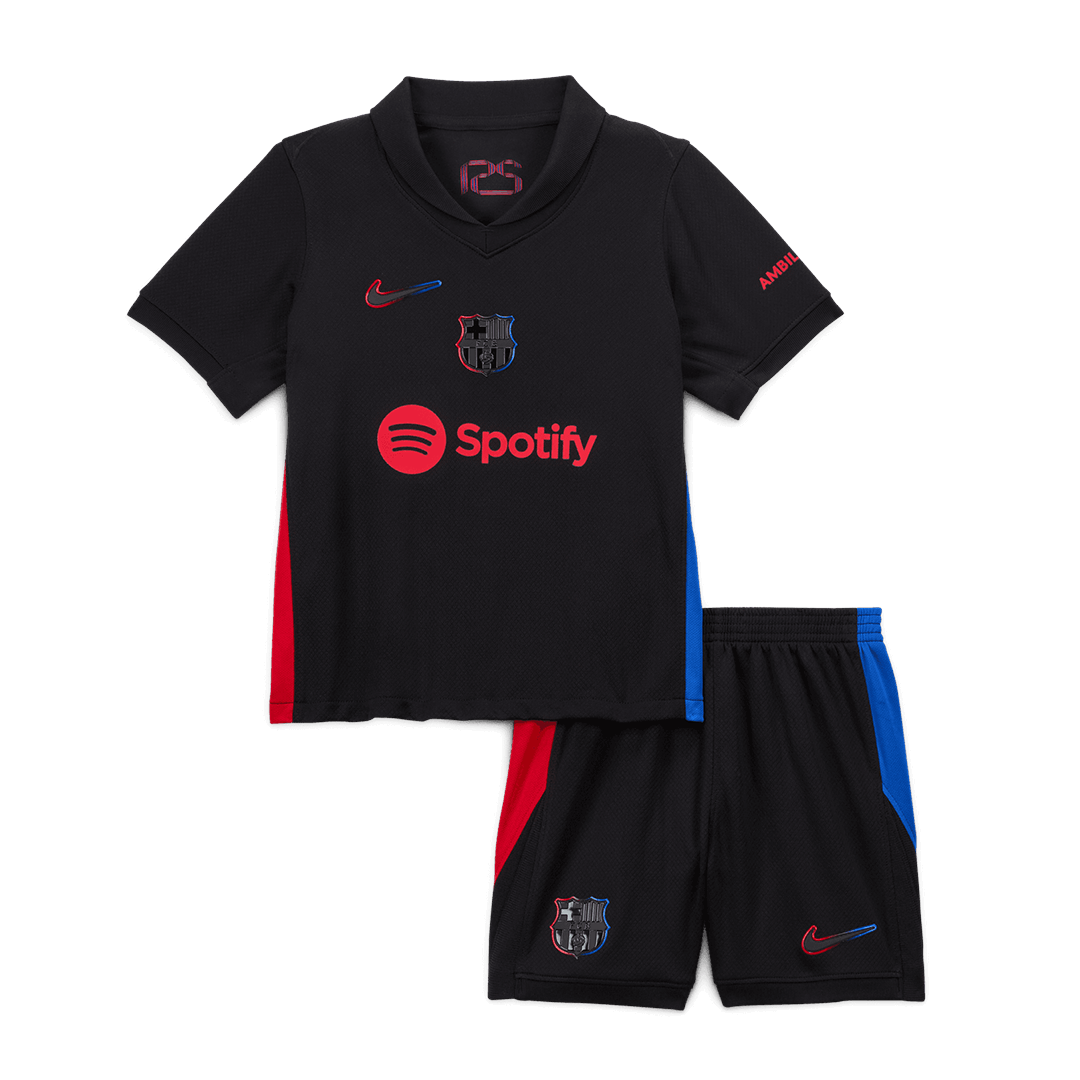 Maillots de football personnalisés pour enfants Barcelone Extérieur 2024/25