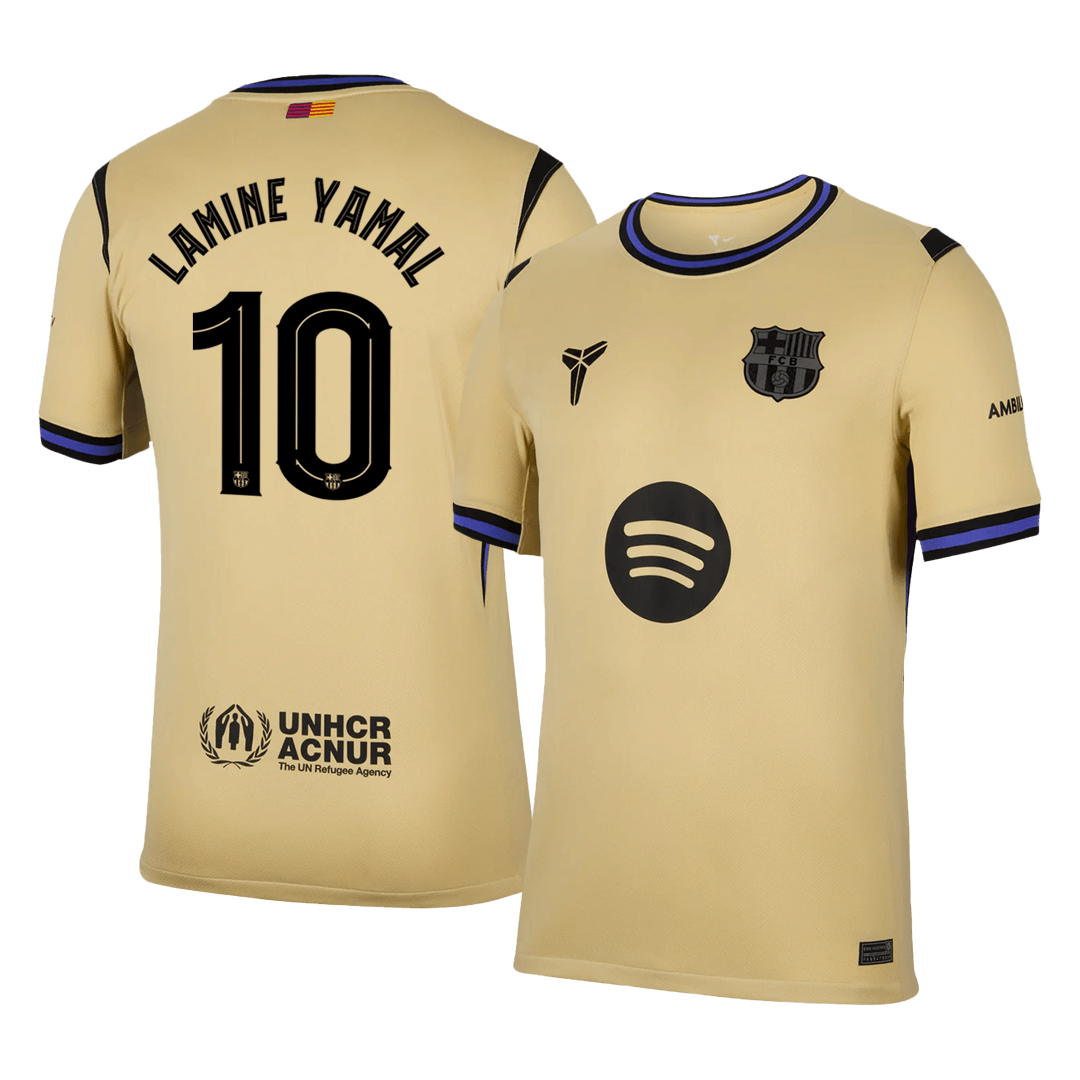 Maillot de football extérieur LAMINE YAMAL #10 Barcelone 2025/26 Jaune - UCL