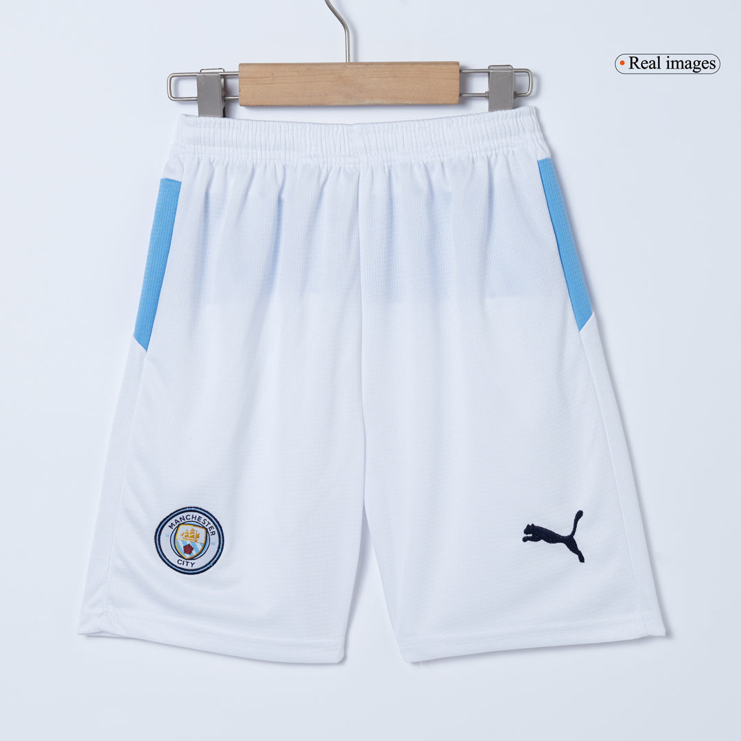 Kit de fútbol para niños: camiseta local del Manchester City (camiseta, pantalones cortos y calcetines) 2025/26, azul