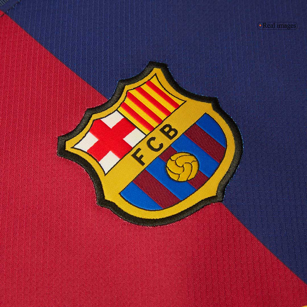 Camiseta de fútbol local RAPHINHA #11 del Barcelona 2024/25, roja y azul - UCL