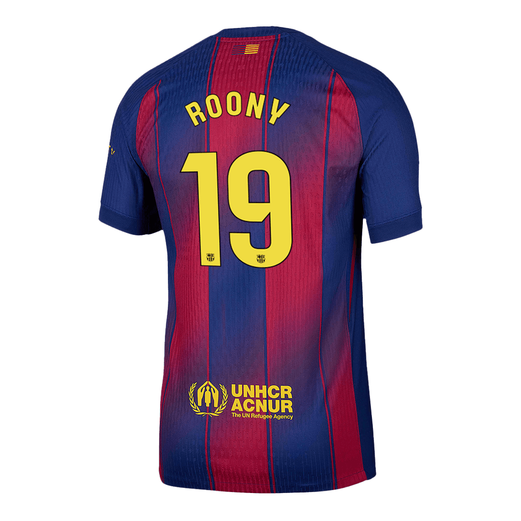 Kits de fútbol ROONY #19 Auténtica camiseta de fútbol local del Barcelona 2025/26 Rojo y azul