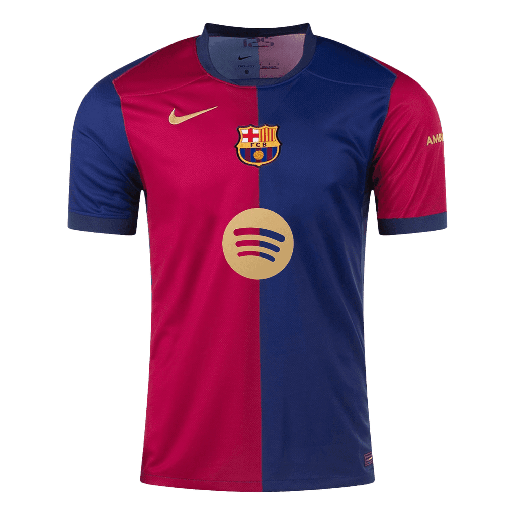 Soccer Kits Barcelona Home Soccer Jersey 2024/25 - Spotify Logo Without Text