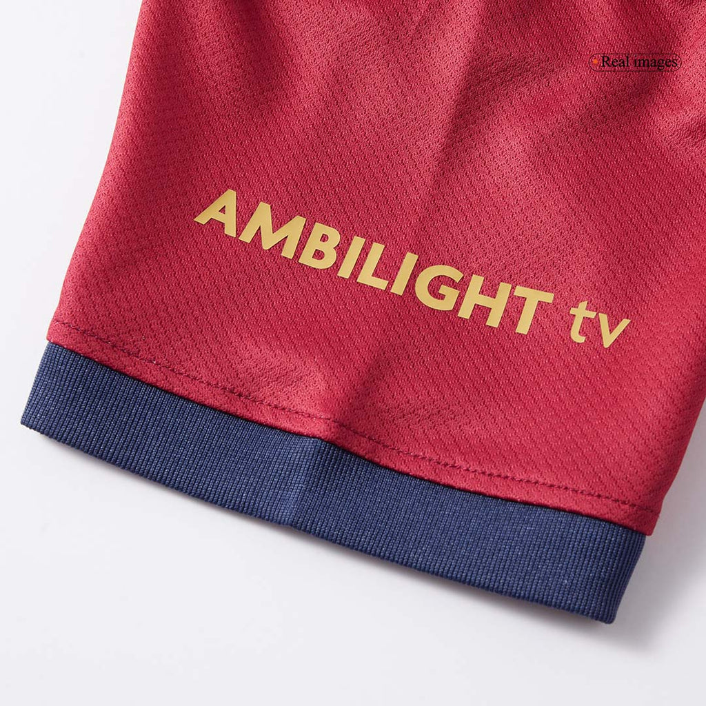 Maillot de football domicile Barcelone X Coldplay pour enfant (maillot + short) 2024/25 rouge et bleu