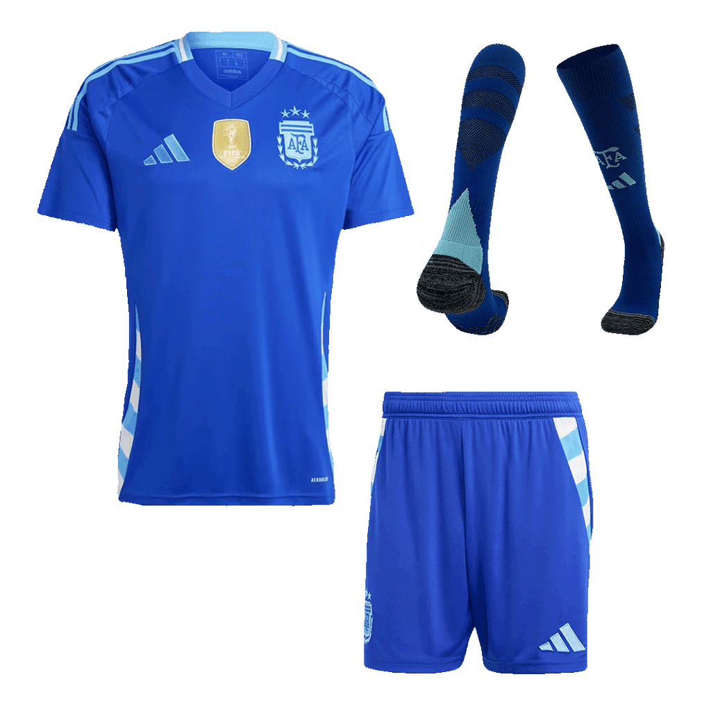 Maillot de football extérieur Argentine pour homme (maillot, short, chaussettes) 2024