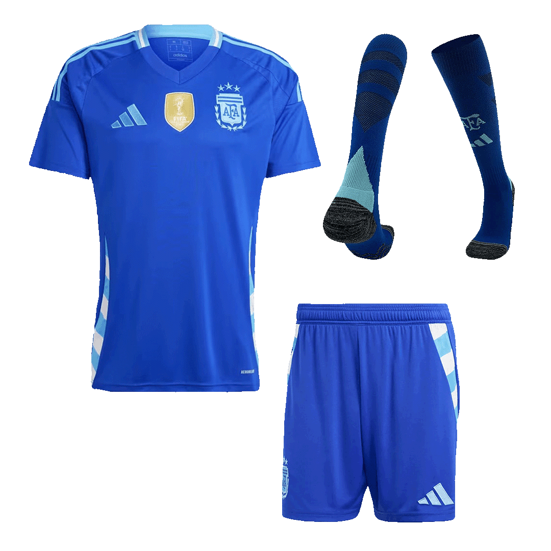 Maillot de football extérieur Argentine pour homme (maillot, short, chaussettes) 2024