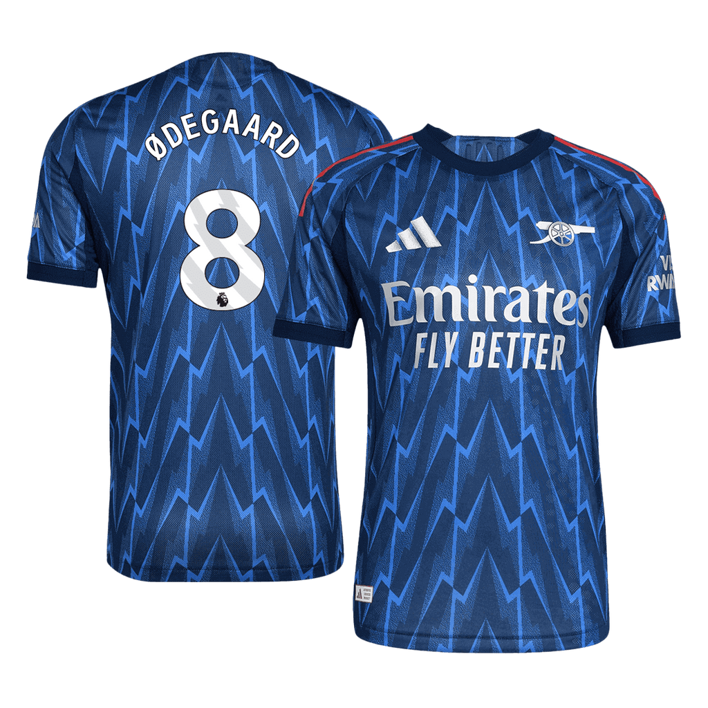 Soccer Kits ØDEGAARD #8 Authentic Arsenal Away Soccer Jersey 2025/26 Blue