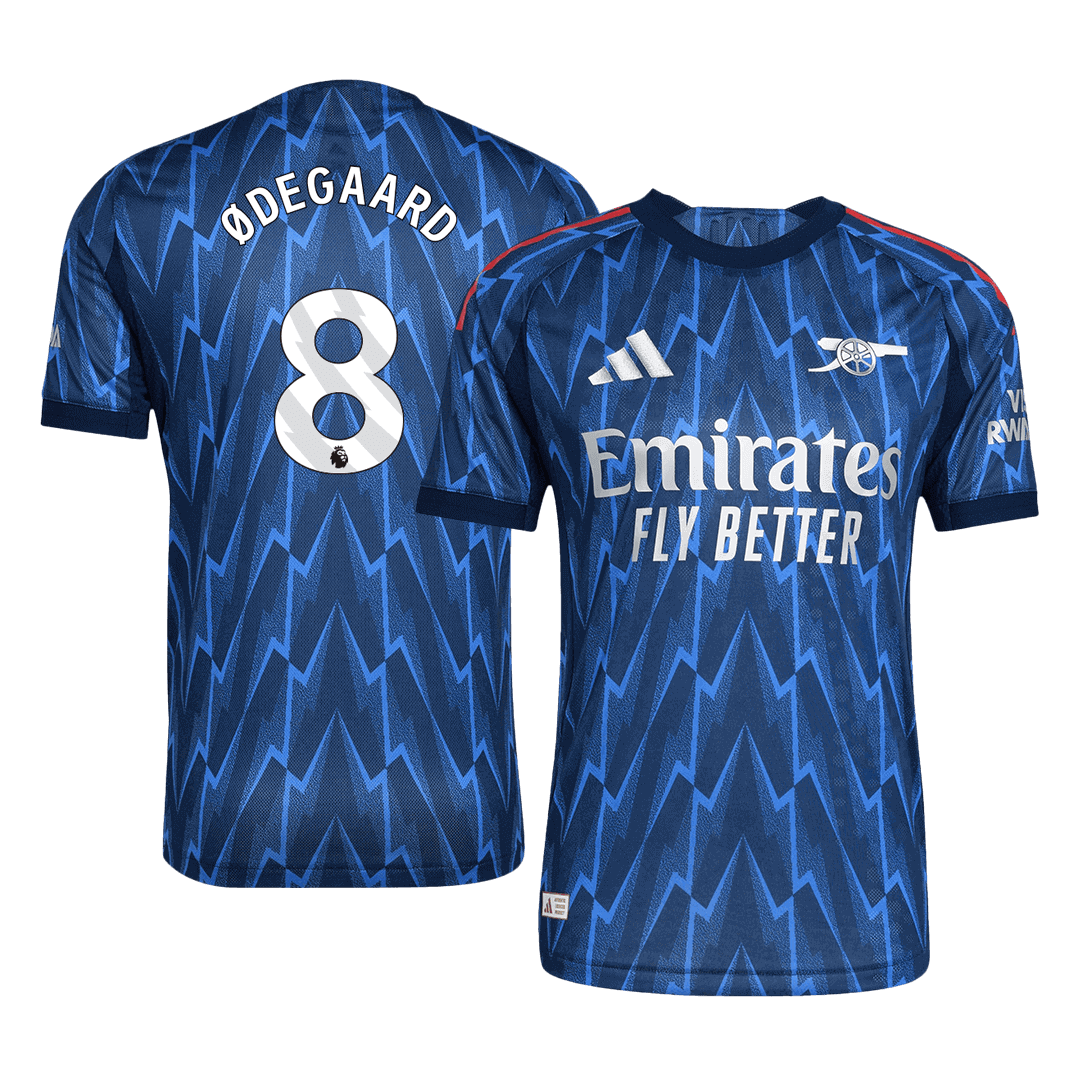 Soccer Kits ØDEGAARD #8 Authentic Arsenal Away Soccer Jersey 2025/26 Blue