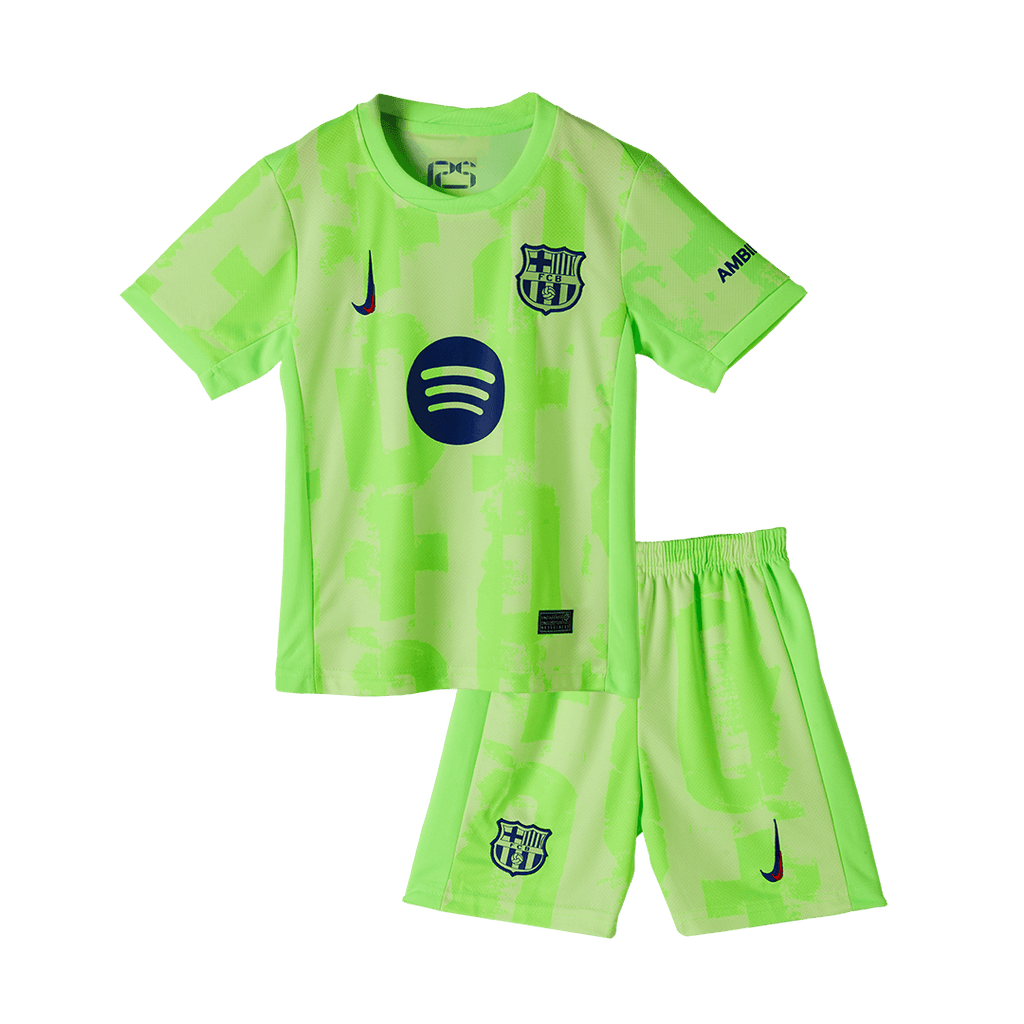 Maillot de football extérieur Barcelone 3e enfant (maillot et short) 2024/25 - UCL (logo Spotify sans texte)