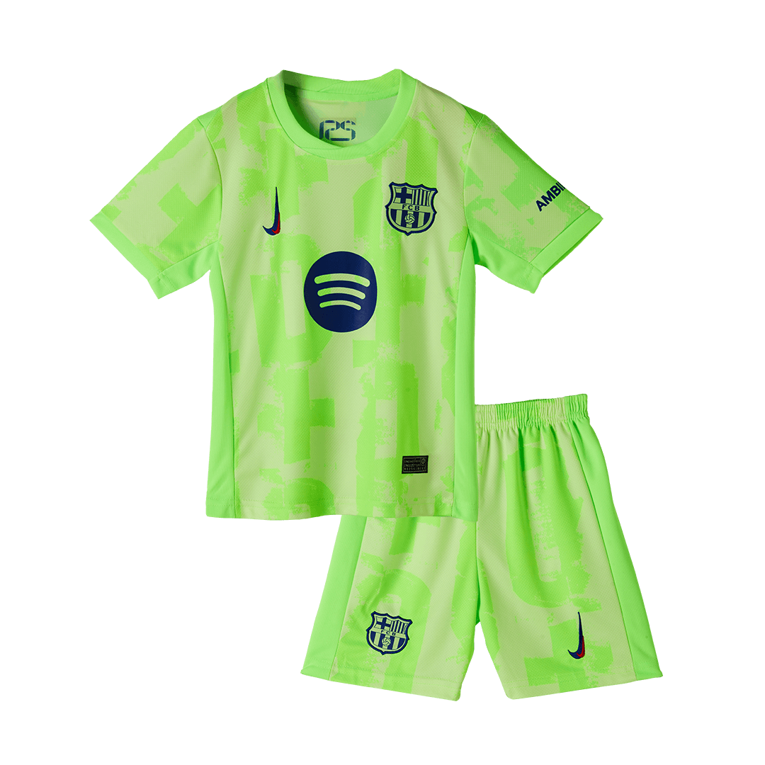 Maillot de football extérieur Barcelone 3e enfant (maillot et short) 2024/25 - UCL (logo Spotify sans texte)