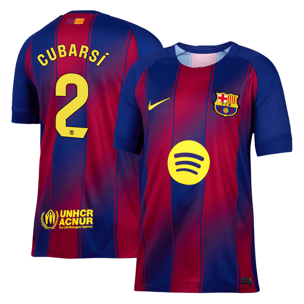 Soccer Kits CUBARSÍ #2 Barcelona Home Soccer Jersey 2025/26 Red&Blue