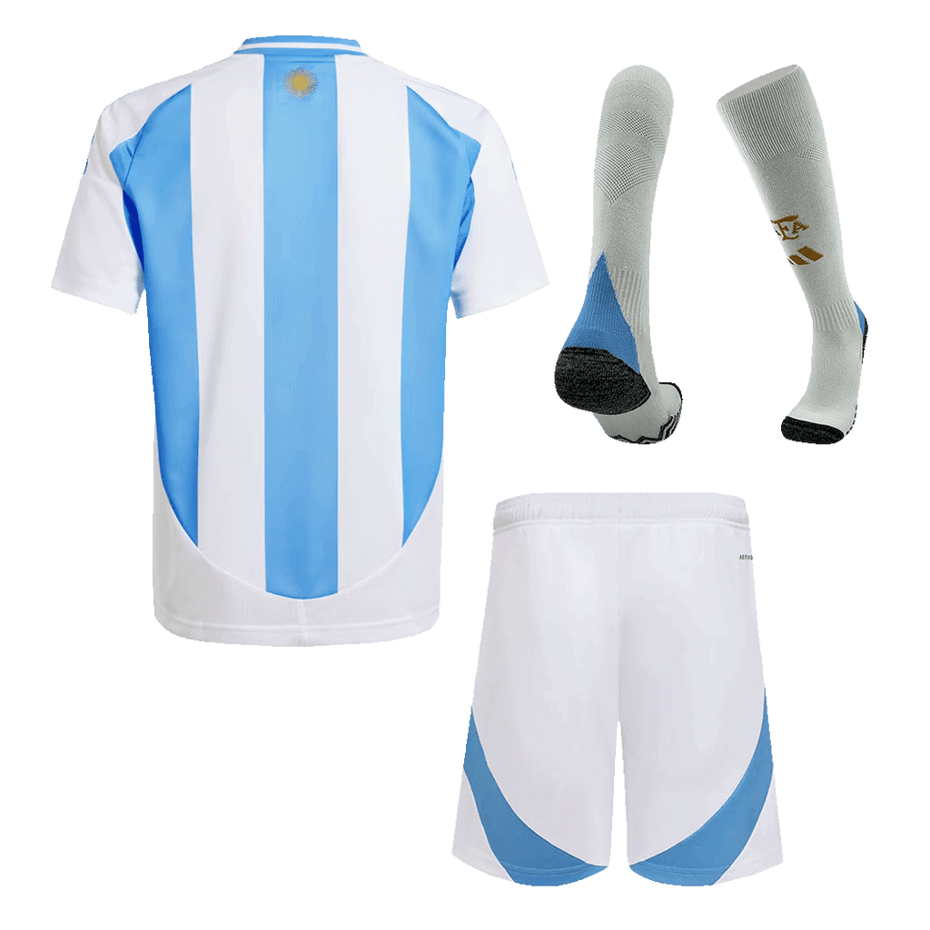 Maillot de football domicile Argentine pour enfant (maillot, short, chaussettes) Copa America 2024