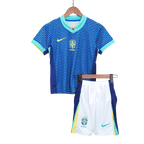 Kits de fútbol: Camiseta de fútbol visitante de Brasil para niños (camiseta y pantalones cortos) Copa América 2024