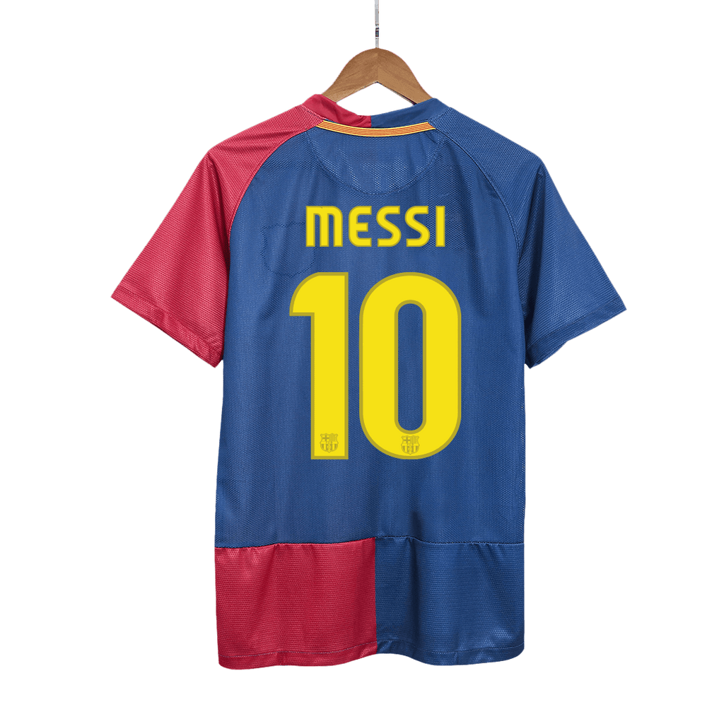 Maillot de football rétro Messi #10 Barcelone Domicile 2008/09 - UCL 