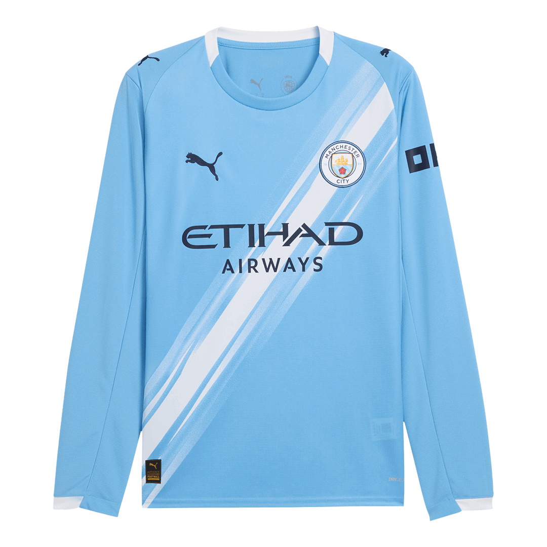 Maillot de football à manches longues Manchester City Domicile 2025/26 Bleu