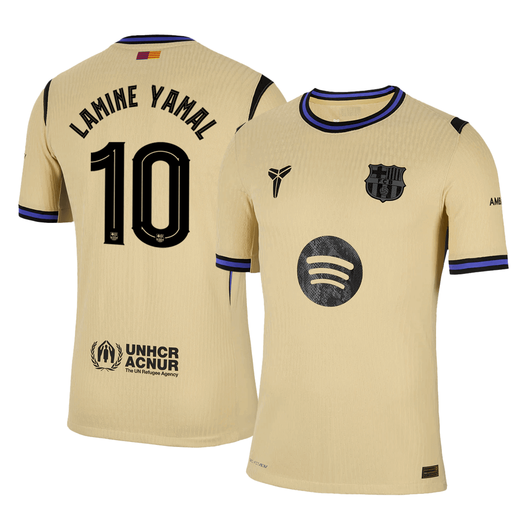 Soccer Kits Authentic LAMINE YAMAL #10 Barcelona Away Soccer Jersey 2025/26 Yellow - UCL