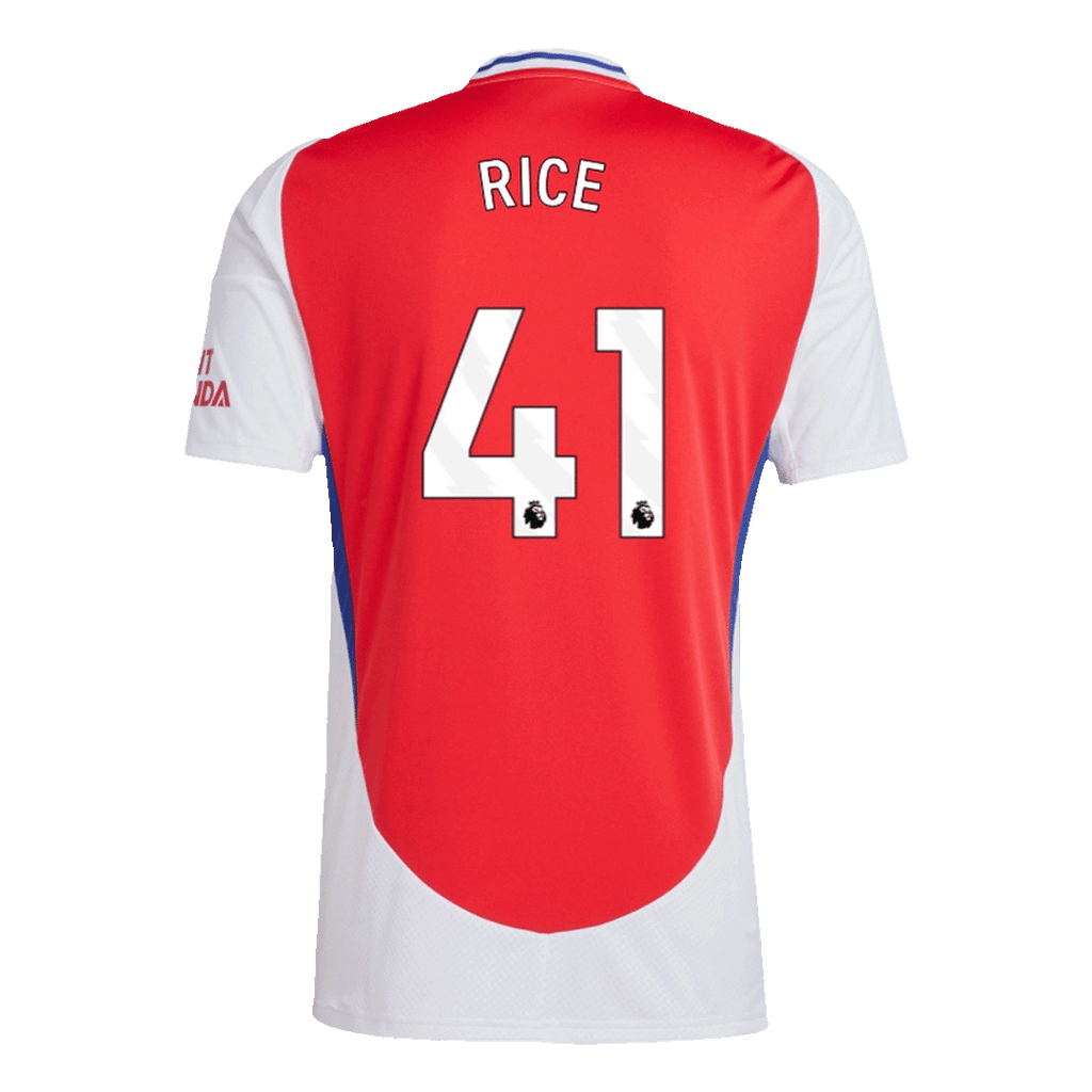 Kits de fútbol RICE #41 Arsenal Home Soccer Jersey 2024/25 Rojo